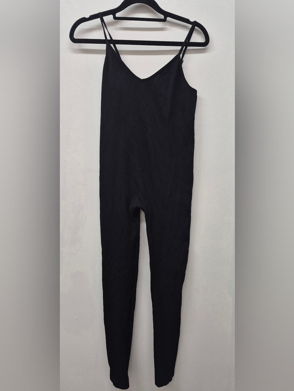 🌼5/$20 Revamped Black Ribbed Slim Jumpsuit